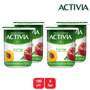أكتيفيا زبادي الخوخ والمشمش - 4 × 120جم