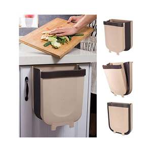 سلة المهملات المعلقة القابلة للطي لباب خزانة المطبخ