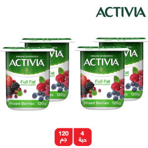 اكتيفيا زبادي كوكتيل التوت - 4 × 120 جم 