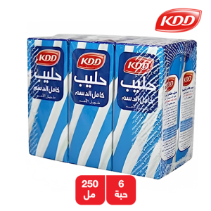 كي دي دي حليب كامل الدسم - 6 × 250 مل 