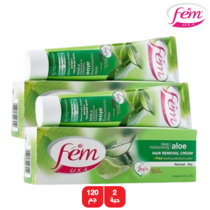 فيم كريم إزالة الشعر للبشرة الجافة جدآ الصبار - 2 × 120 جم