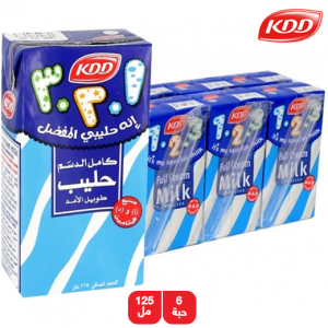 كى دي دي حليب طويل الأمد كامل الدسم - 6 × 125 مل