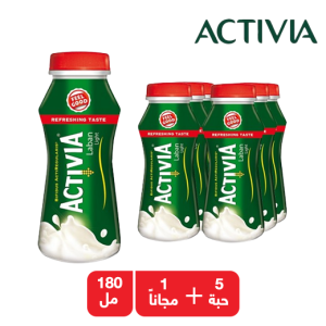 أكتيفيا لبن قليل الدسم - 5 + 1 مجاناً × 180 مل
