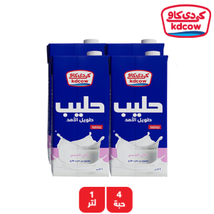 كى دى كاو حليب طويل الأمد خالي الدسم - 4 × 1 لتر